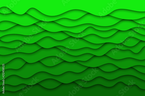 Vector realistic isolated green paper cut layer background for decoration and covering. Concept of geometric abstract design.
