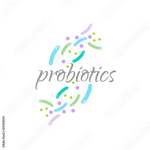 Probiotics logo. Concept of healthy nutrition ingredient for therapeutic purposes. simple flat style trend modern logotype graphic design isolated 