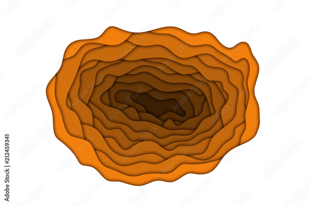Vector realistic isolated orange paper cut layer background for decoration and covering. Concept of geometric abstract design. Vector realistic isolated orange paper cut layer background for decoration and covering. Concept of geometric abstract design.