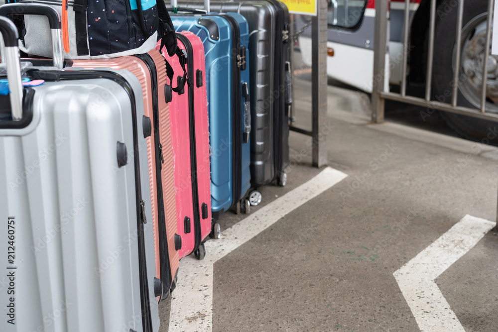 custom made wallpaper toronto digitalThe queue of luggage for carry to the bus.