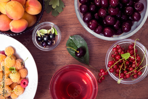 Summer Wellness. Ripe Summer Drink. Summer Berries Food Concept. 