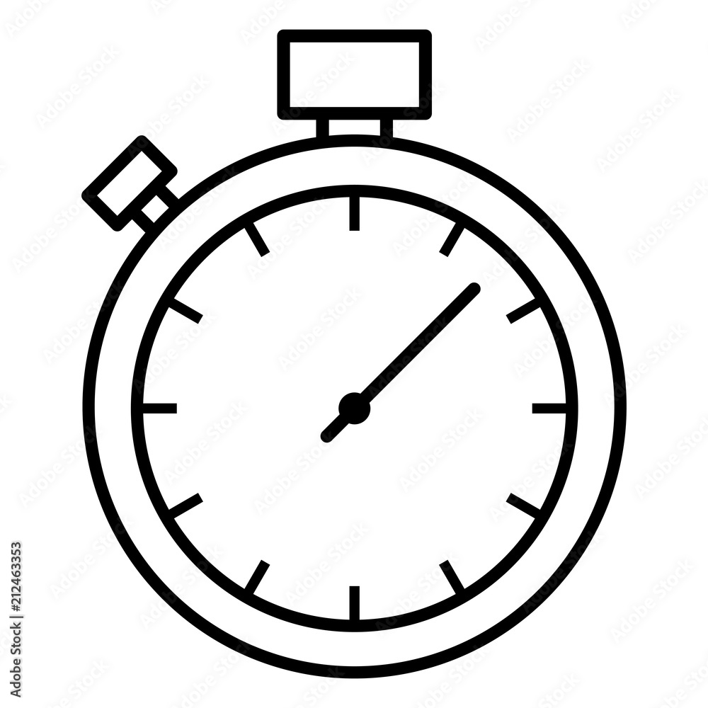 Vector Single Black Outline Icon - Stopwatch Vector Single Black Outline Icon - Stopwatch