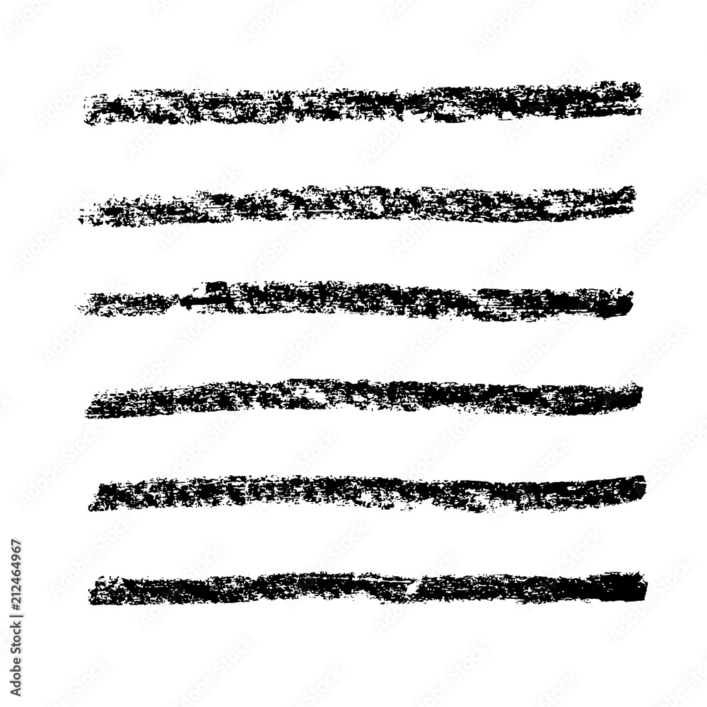 Obraz premium Brush stroke set. Chalk. Texture. Vector.