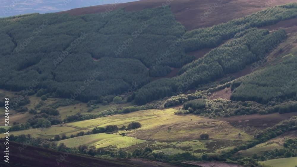 Early morning panoramic of glen rinnes in moray from ben rinnes, scotland, july. Early morning panoramic of glen rinnes in moray from ben rinnes, scotland, july.
