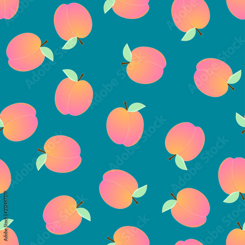 Peach Seamless on Blue Back...