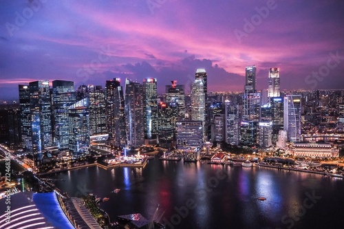 Singapore cityscape, Sunset view from Marina Bay © TheAltered