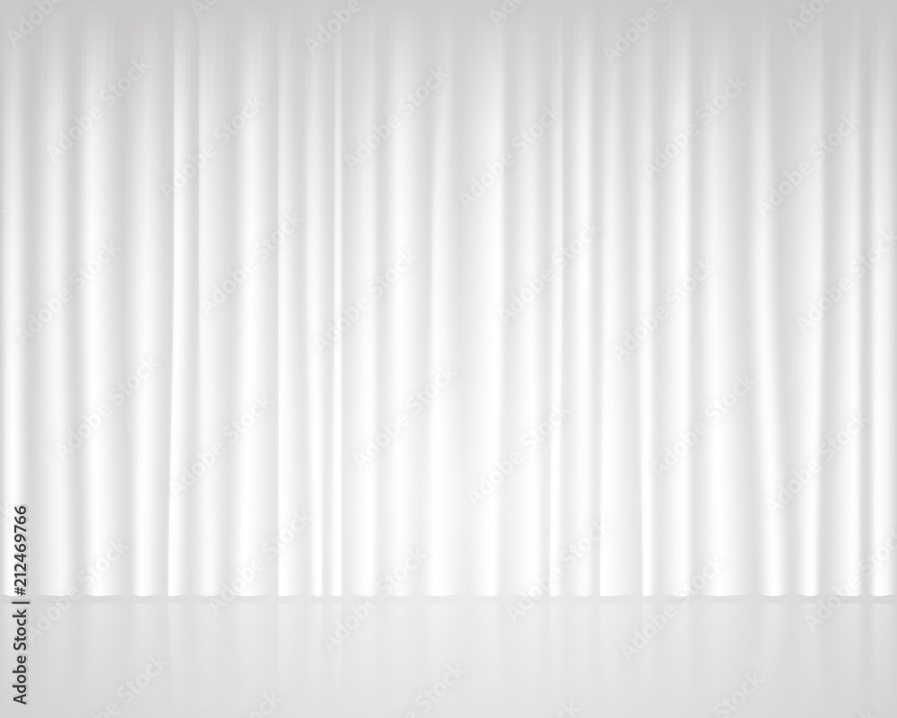 Obraz premium White empty stage with curtain wedding template