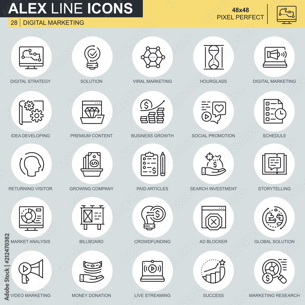 Thin Line Business And Marketing Icons Set For Website And Mobile Site Thin Line Business And Marketing Icons Set For Website And Mobile Site