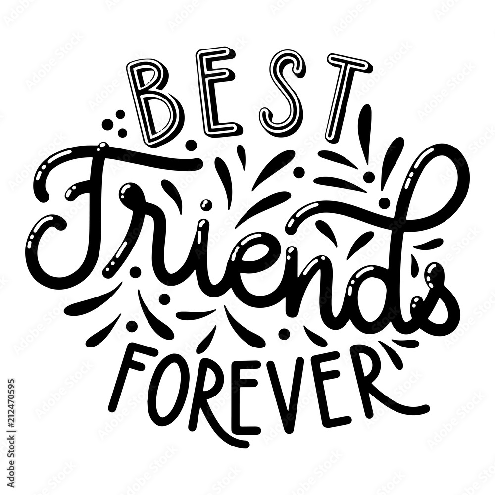 Best Friends Forever Typographic Design Stock Illustrations – 149