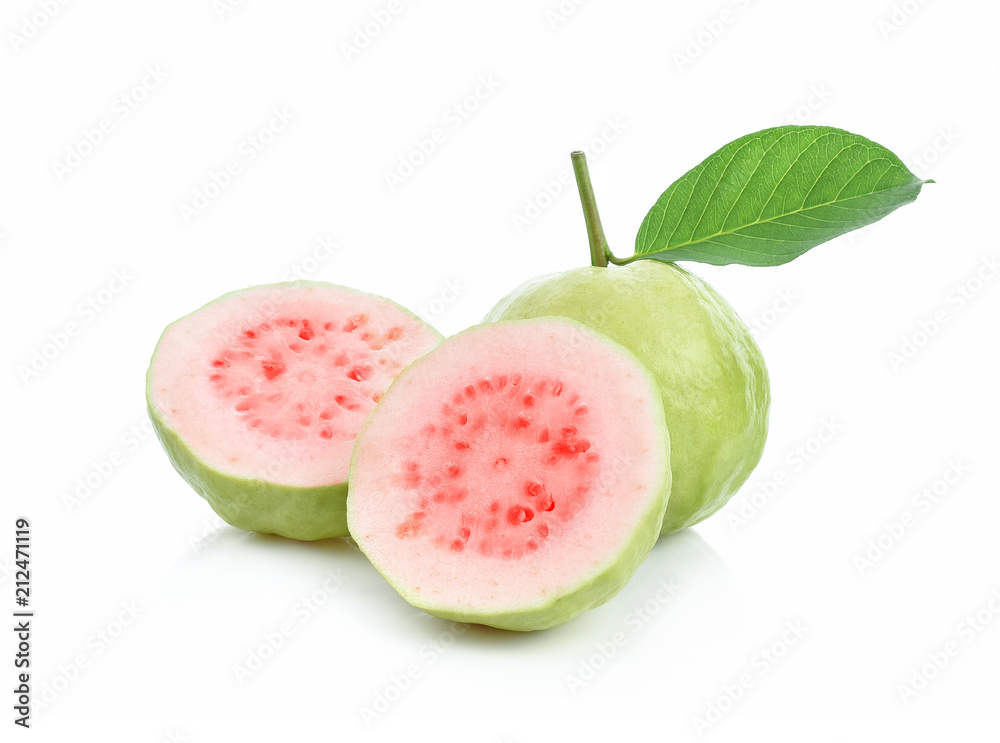 Guava on white background