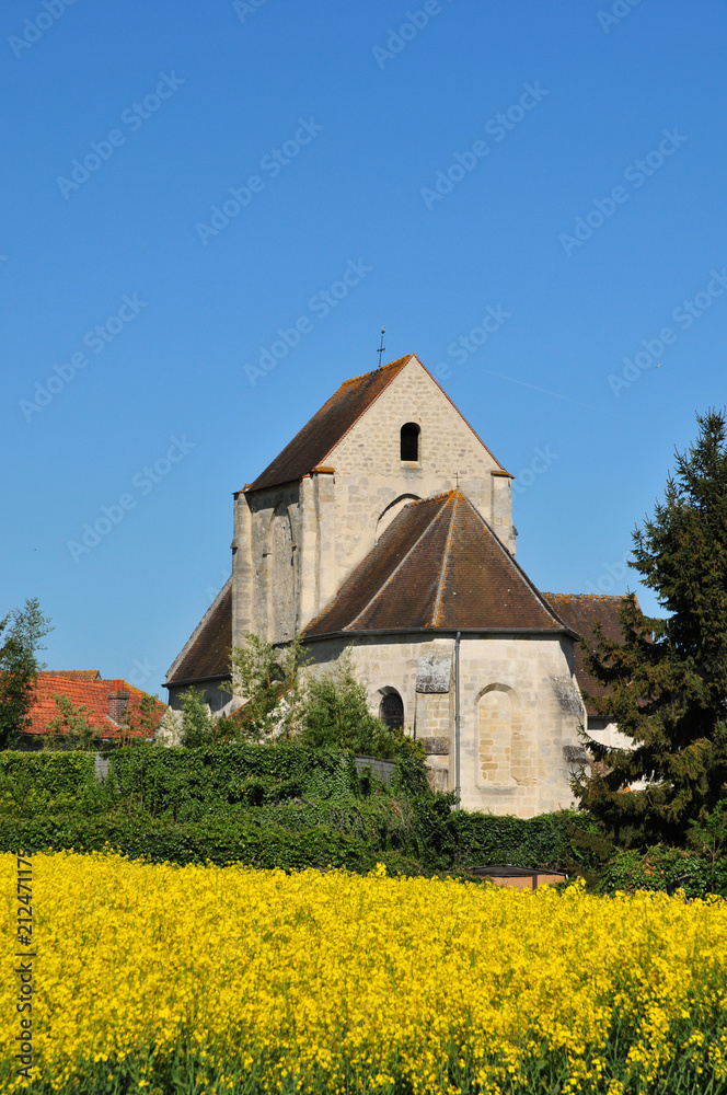 La Villeneuve Saint Martin, Ableiges; France - may 4 2016 : church