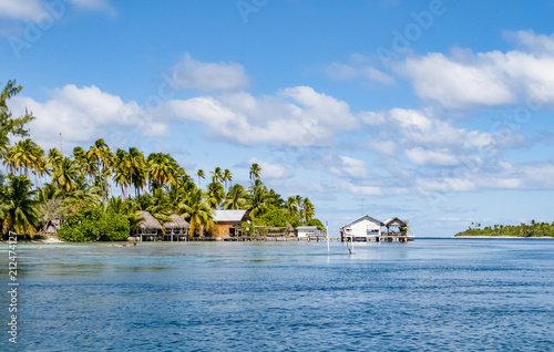 diving resort on Fakarava atoll, Tuamotus archipelago, french Polynesia,France, south pacific photo