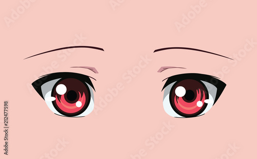red anime eyes