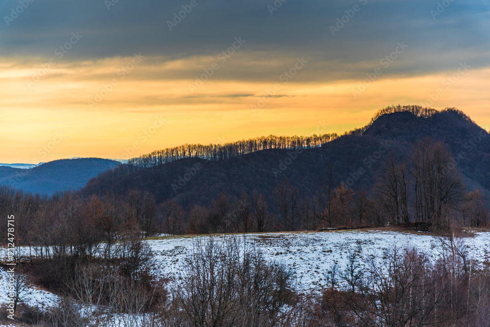 Winter landscape at the morning