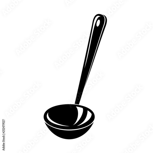 Kitchen ladle soup cook icon, simple style