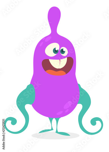 Cute cartoon alien monster with tantacles. Vector illustration photo