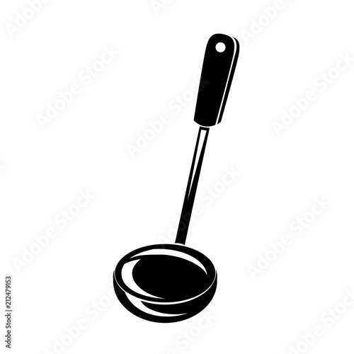 Kitchen ladle soup cook icon, simple style