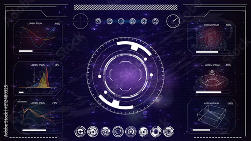 Wallpaper Mural Radar screen. HUD. Futuristic user interface.Vector illustration for your design. hi-tech main.  Torontodigital.ca