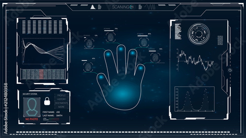 Hud. Illustration with hud for game background design. Digital data, business abstract background. Hud ui. 