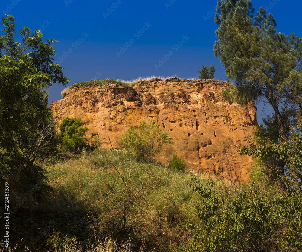 The ocher rocks of Roussillon. Vaucluse, Provence, France