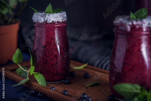 Fresh blueberry milkshake