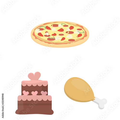 Fast food cartoon icons in set collection for design.Food from semi-finished products vector symbol stock web illustration.