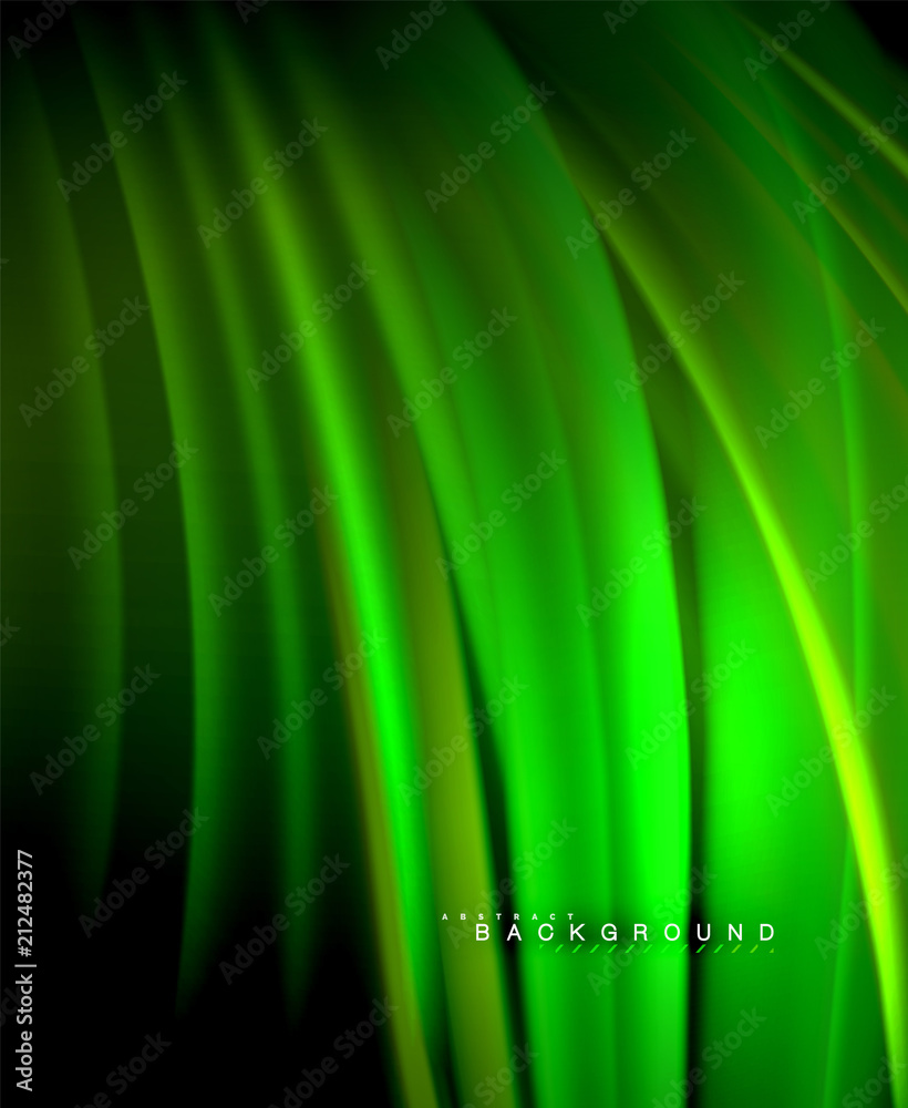 Neon glowing wave, magic energy and light motion background. Vector wallpaper template Neon glowing wave, magic energy and light motion background. Vector wallpaper template