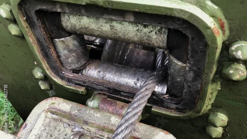 Winch at off-road car auto