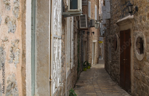  Narrow streets of coastal cities of Montenegro