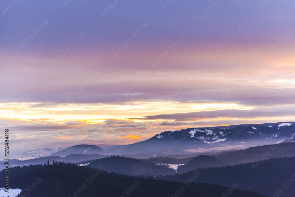 Morning clouds at the sunrise