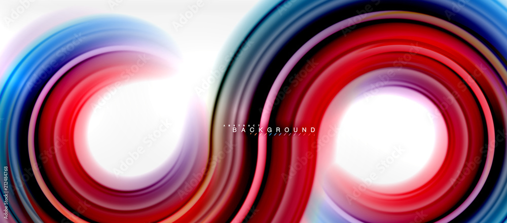 Rainbow fluid color line abstract background - swirl and circles, twisted liquid colours design, colorful marble or plastic wavy texture backdrop, multicolored template for business or technology Rainbow fluid color line abstract background - swirl and circles, twisted liquid colours design, colorful marble or plastic wavy texture backdrop, multicolored template for business or technology