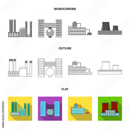 Industry, production.Factory set collection icons in flat,outline,monochrome style vector symbol stock illustration web.