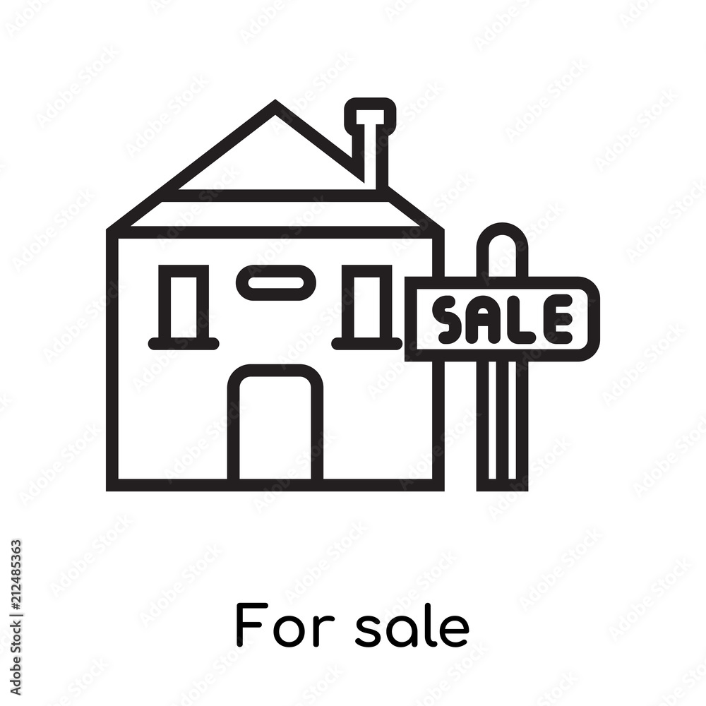 For sale icon vector sign and symbol isolated on white background, For sale logo concept Stock