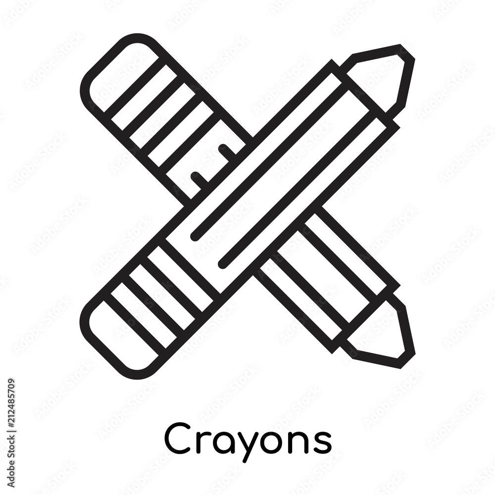 Crayons icon vector sign and symbol isolated on white background, Crayons logo concept Crayons icon vector sign and symbol isolated on white background, Crayons logo concept
