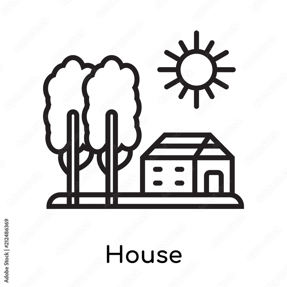 House icon vector sign and symbol isolated on white background, House logo concept