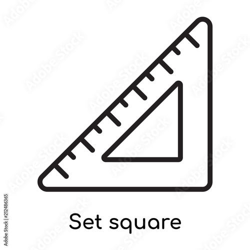 Set square icon vector sign and symbol isolated on white background, Set square logo concept
