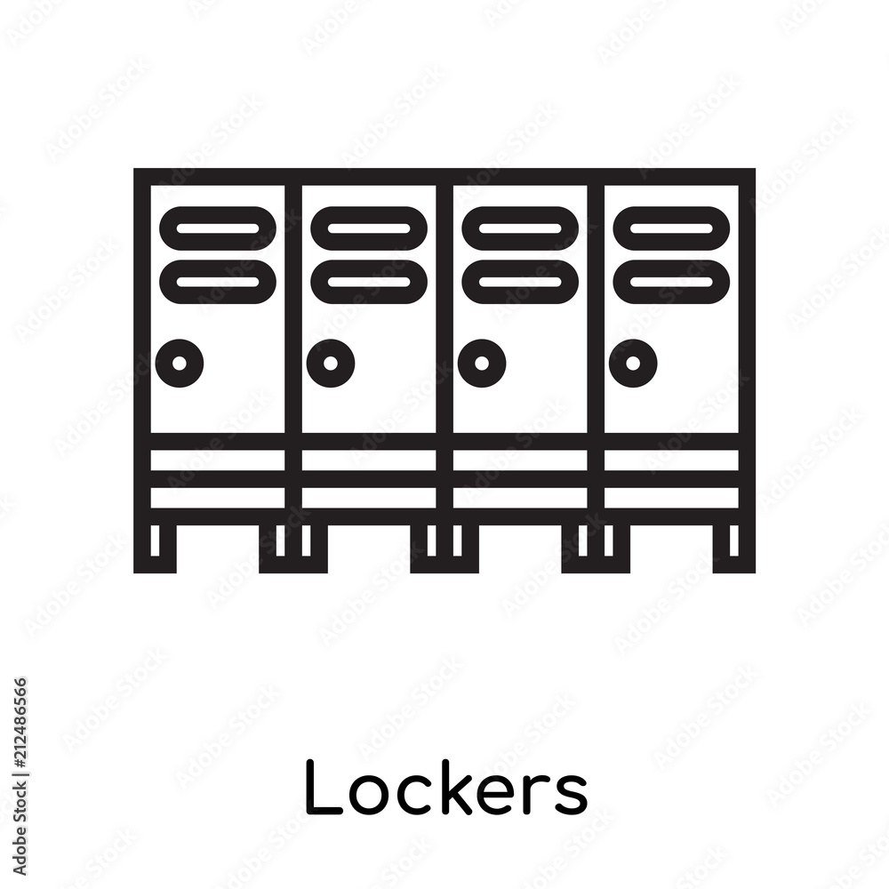 Lockers icon vector sign and symbol isolated on white background, Lockers logo concept Lockers icon vector sign and symbol isolated on white background, Lockers logo concept