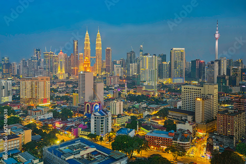 Photography Skyline of Kuala Lumpur at Blue Hour