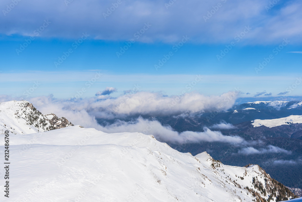 Snow Mountains in Bucegi mountains