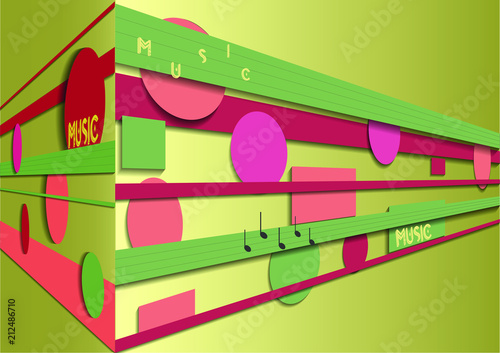 vector abstract music box, abstract background, music theme background