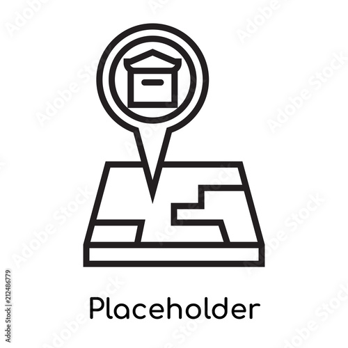 Placeholder icon vector sign and symbol isolated on white background, Placeholder logo concept