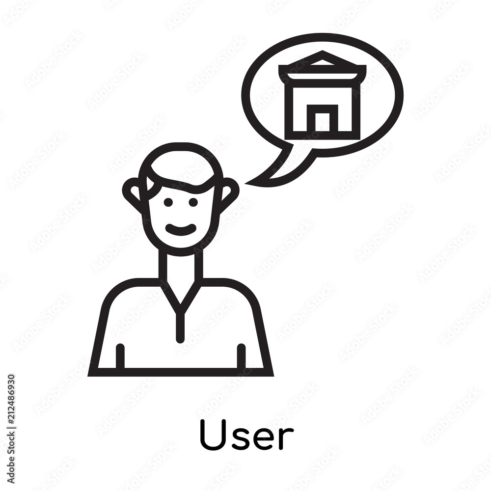 User icon vector sign and symbol isolated on white background, User logo concept User icon vector sign and symbol isolated on white background, User logo concept