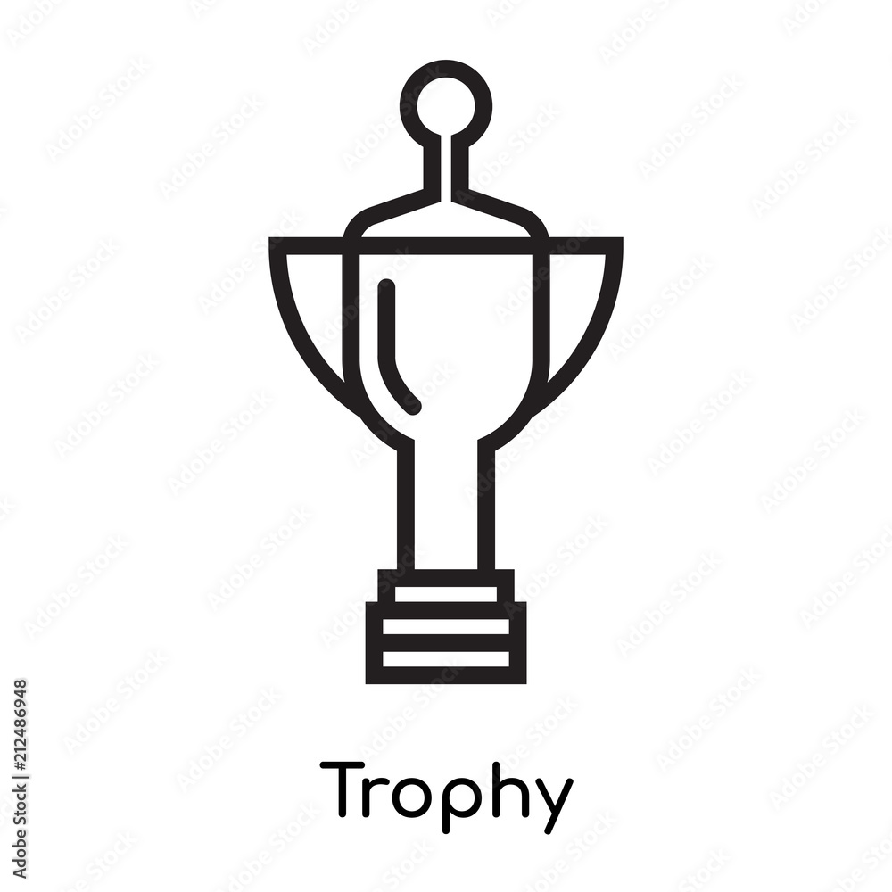 Trophy icon vector sign and symbol isolated on white background, Trophy logo concept Trophy icon vector sign and symbol isolated on white background, Trophy logo concept