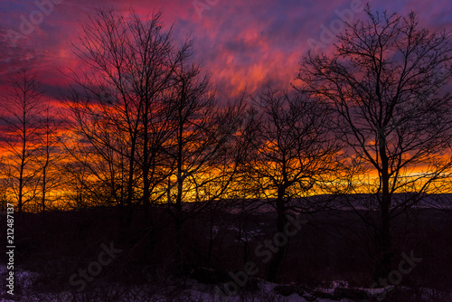 Fantastic sunrise on tyhe morning cold winter © Ivanica
