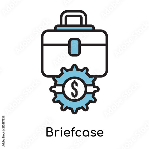 Briefcase icon vector sign and symbol isolated on white background, Briefcase logo concept