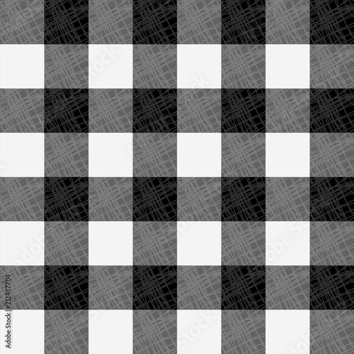 Tartan pattern. Scottish traditional fabric seamless vector. White on black background. Suitable for children, decoration paper, home, design, concept, clothing, handicraft scrap booking.