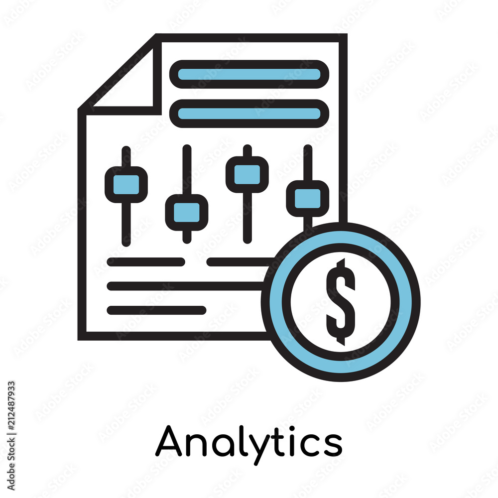 Analytics icon vector sign and symbol isolated on white background, Analytics logo concept Analytics icon vector sign and symbol isolated on white background, Analytics logo concept