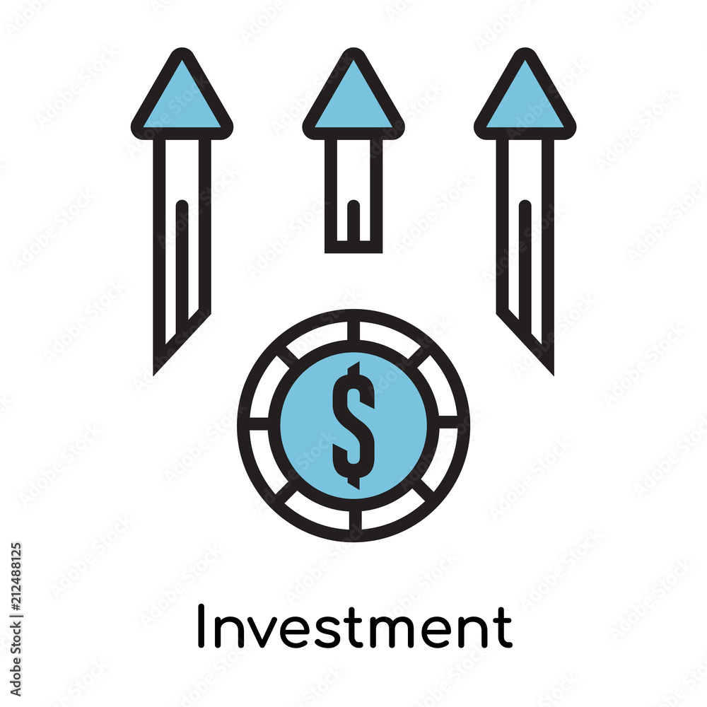 Investment icon vector sign and symbol isolated on white background, Investment logo concept Investment icon vector sign and symbol isolated on white background, Investment logo concept