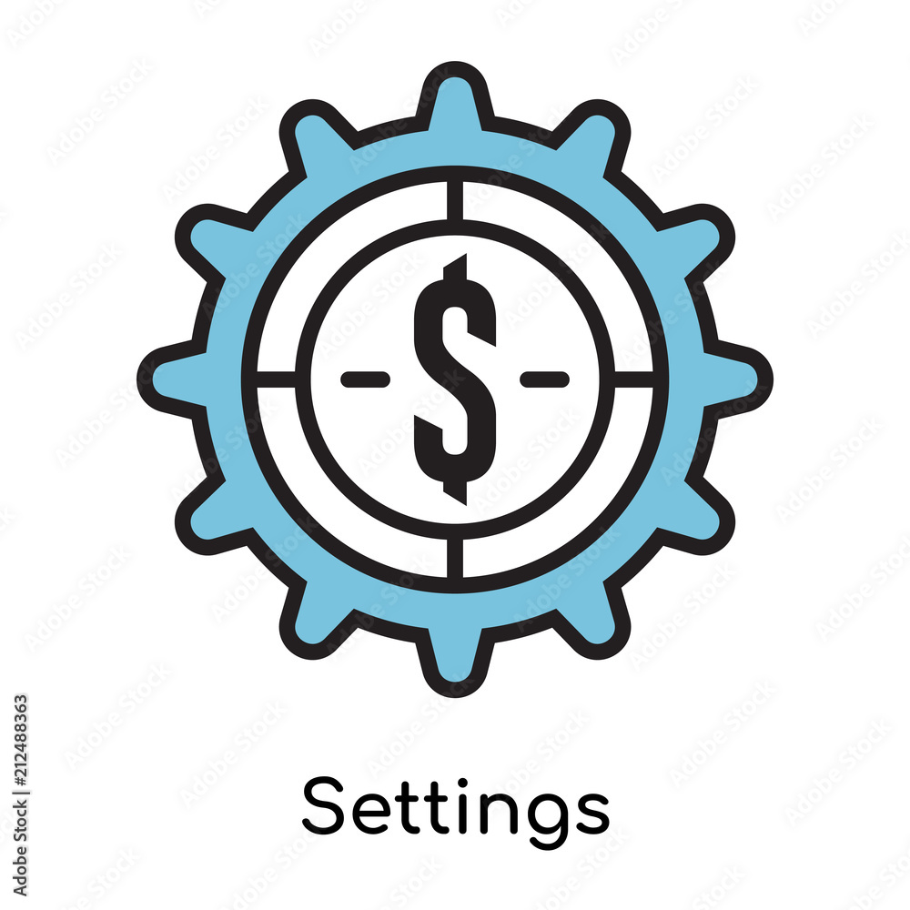 Settings icon vector sign and symbol isolated on white background, Settings logo concept