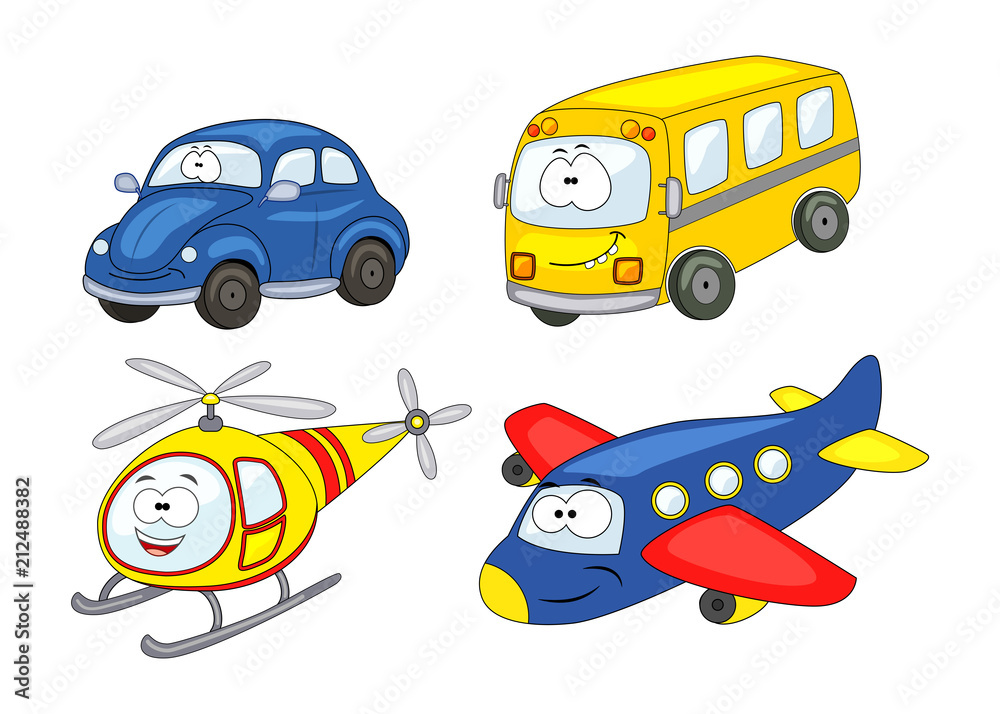 Cartoon Transport Set Car Helicopter Airplane Bus Vector Il Stock 1000 F 212488382 Ev9aMT5Mh4f0dlDAn0yZtWxLPvOfJjhN